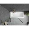 Mexen Next L Badewannenabtrennung 1-flügelig 90 x 150 cm, schwarzer Rahmen, gebürstetes Gold - 895-090-000-03-70-55
