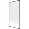Mexen Next L Badewannenabtrennung 1-flügelig 90 x 150 cm, schwarzer Rahmen, gebürstetes Gold - 895-090-000-03-70-55