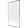 Mexen Next L Badewannenwand 1-flügelig 100 x 150 cm, schwarzer Rahmen, gebürstetes Gold - 895-100-000-03-70-55