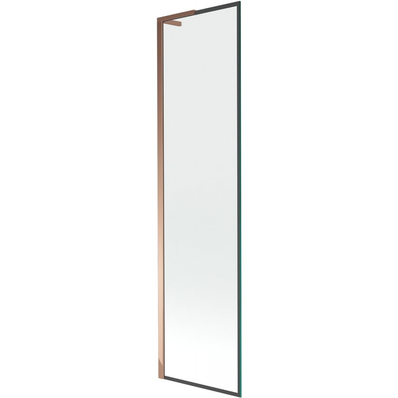 Mexen Next L Badewannenfaltwand 1-flügelig 50 x 150 cm, schwarzer Rahmen, Roségold - 895-050-000-03-70-60