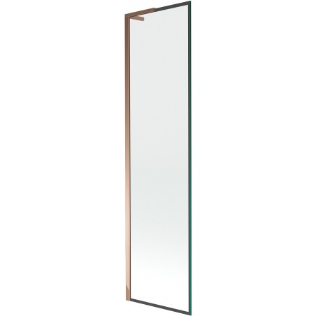 Mexen Next L Badewannenfaltwand 1-flügelig 50 x 150 cm, schwarzer Rahmen, Roségold - 895-050-000-03-70-60