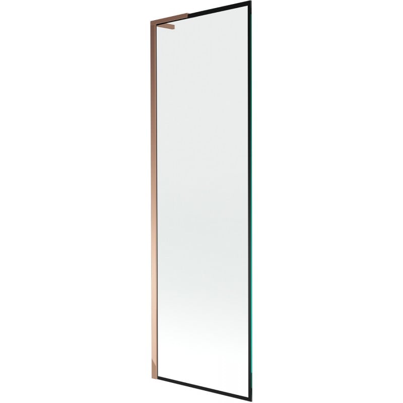 Mexen Next L Badewannenwand 1-flügelig 60 x 150 cm, schwarzer Rahmen, Roségold - 895-060-000-03-70-60