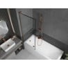 Mexen Next L Badewannenabtrennung 1-flügelig 70 x 150 cm, schwarzer Rahmen, Roségold - 895-070-000-03-70-60