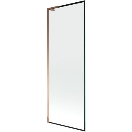 Mexen Next L Badewannenabtrennung 1-flügelig 70 x 150 cm, schwarzer Rahmen, Roségold - 895-070-000-03-70-60