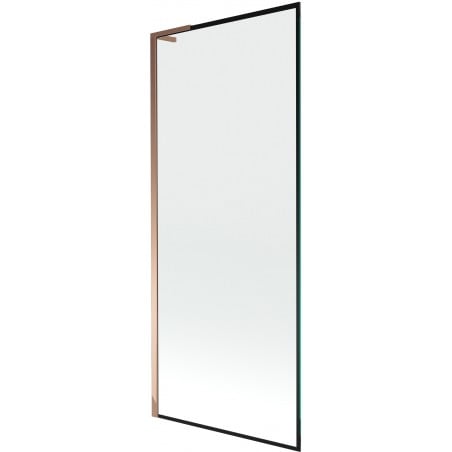 Mexen Next L Badewannenfaltwand 1-flügelig 80 x 150 cm, schwarzer Rahmen, Roségold - 895-080-000-03-70-60