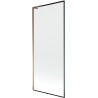 Mexen Next L Badewannenfaltwand 1-flügelig 80 x 150 cm, schwarzer Rahmen, Roségold - 895-080-000-03-70-60