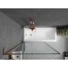 Mexen Next L einteilige Badewannenwand 100 x 150 cm, schwarzer Rahmen, Roségold - 895-100-000-03-70-60