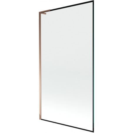 Mexen Next L einteilige Badewannenwand 100 x 150 cm, schwarzer Rahmen, Roségold - 895-100-000-03-70-60