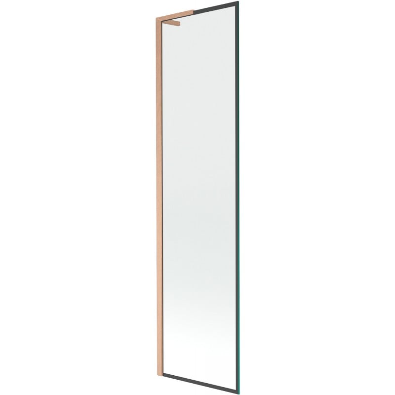 Mexen Next L Duschabtrennung 1-flügelig 50 x 150 cm, schwarzer Rahmen, gebürstetes Kupfer - 895-050-000-03-70-65