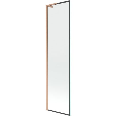 Mexen Next L Duschabtrennung 1-flügelig 50 x 150 cm, schwarzer Rahmen, gebürstetes Kupfer - 895-050-000-03-70-65