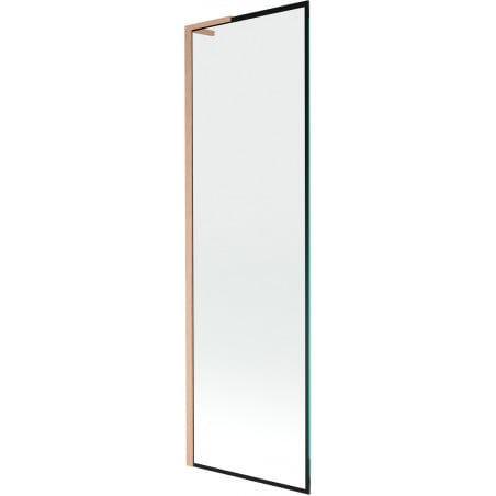 Mexen Next L Badewannenabtrennung 1-flügelig 60 x 150 cm, schwarzer Rahmen, gebürstetes Kupfer - 895-060-000-03-70-65
