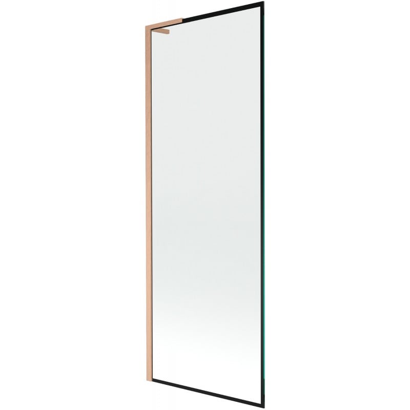 Mexen Next L Badewannenfaltwand 1-flügelig 70 x 150 cm, schwarzer Rahmen, gebürstetes Kupfer - 895-070-000-03-70-65