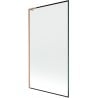Mexen Next L Badewannenwand 1-flügelig 100 x 150 cm, schwarzer Rahmen, gebürstetes Kupfer - 895-100-000-03-70-65