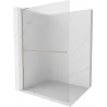 Mexen Kioto+ L Duschwand mit Ablage Walk-in 80 x 200 cm, Streifen, gebürsteter Nickel - 800-080-123-97-09