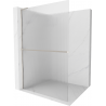 Mexen Kioto+ L Duschwand mit Ablage Walk-in 100 x 200 cm, Streifen, gebürsteter Nickel - 800-100-123-97-09