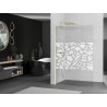 Mexen Kioto L Duschwand Walk-in 80 x 200 cm, weißes Muster, Gold - 800-080-103-50-85