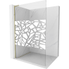 Mexen Kioto L Duschwand Walk-in 80 x 200 cm, weißes Muster, Gold - 800-080-103-50-85
