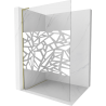 Mexen Kioto L Duschwand Walk-in 90 x 200 cm, weißes Muster, Gold - 800-090-103-50-85