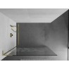 Mexen Kioto L Duschwand Walk-in 120 x 200 cm, weißes Muster, gebürstetes Gold - 800-120-103-55-85