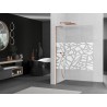 Mexen Kioto L Duschwand Walk-in 80 x 200 cm, weißes Muster, Roségold - 800-080-103-60-85