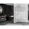Mexen Kioto L Duschwand Walk-in 110 x 200 cm, weißes Muster, Roségold - 800-110-103-60-85
