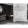 Mexen Kioto L Walk-in-Duschwand 70 x 200 cm, weißes Muster, gebürstetes Kupfer - 800-070-103-65-85