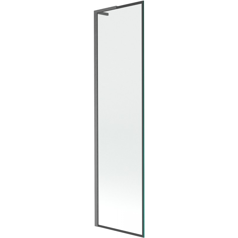 Mexen Next L Badewannenfaltwand 1-flügelig 50 x 150 cm, schwarzer Rahmen, gun gray gebürstet - 895-050-000-03-70-66