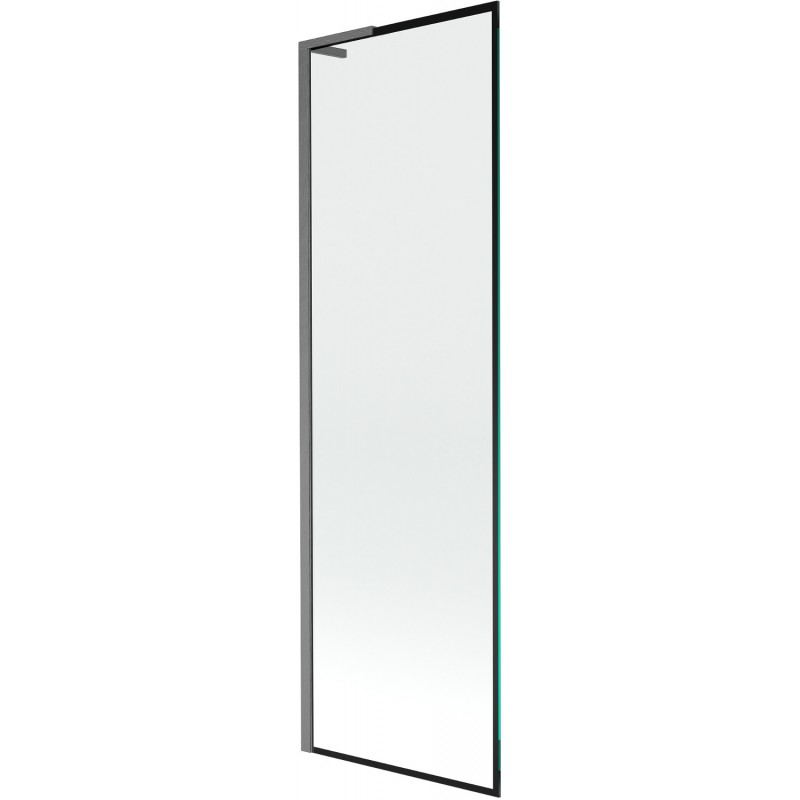 Mexen Next L Badewannenfaltwand 1-flügelig 60 x 150 cm, schwarzer Rahmen, gebürstet Gun Gray - 895-060-000-03-70-66
