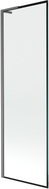 Mexen Next L Badewannenfaltwand 1-flügelig 60 x 150 cm, schwarzer Rahmen, gebürstet Gun Gray - 895-060-000-03-70-66