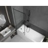 Mexen Next L Badewannenfaltwand 1-teilig 70 x 150 cm, schwarzer Rahmen, gun gray gebürstet - 895-070-000-03-70-66