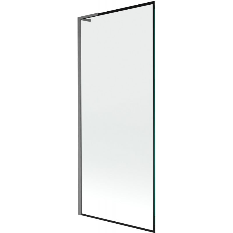 Mexen Next L Wannenschirm 1-flügelig 80 x 150 cm, schwarzer Rahmen, gebürstet Gun Gray - 895-080-000-03-70-66