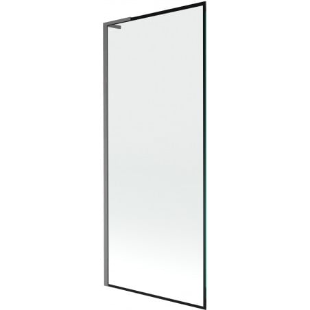 Mexen Next L Wannenschirm 1-flügelig 80 x 150 cm, schwarzer Rahmen, gebürstet Gun Gray - 895-080-000-03-70-66