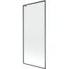 Mexen Next L Wannenschirm 1-flügelig 80 x 150 cm, schwarzer Rahmen, gebürstet Gun Gray - 895-080-000-03-70-66