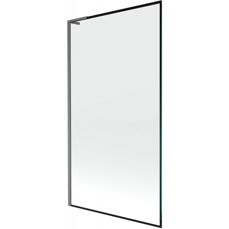 Mexen Next L Badewannenfaltwand 1-teilig 100 x 150 cm, schwarzer Rahmen, gebürstetes Gun Gray - 895-100-000-03-70-66