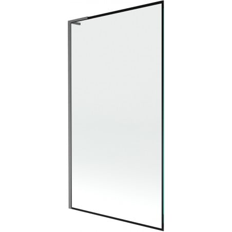 Mexen Next L Badewannenfaltwand 1-teilig 100 x 150 cm, schwarzer Rahmen, gebürstetes Gun Gray - 895-100-000-03-70-66