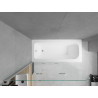 Mexen Vega Rechteckige Badewanne 150 x 70 cm mit Verkleidung und 3-teiliger Faltwand 120 cm, transparent, Chrom