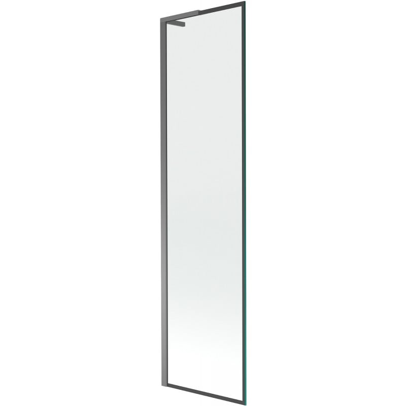 Mexen Next L Badefaltwand 1-flügelig 50 x 150 cm, schwarzer Rahmen, gun metal - 895-050-000-03-70-95