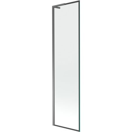 Mexen Next L Badefaltwand 1-flügelig 50 x 150 cm, schwarzer Rahmen, gun metal - 895-050-000-03-70-95