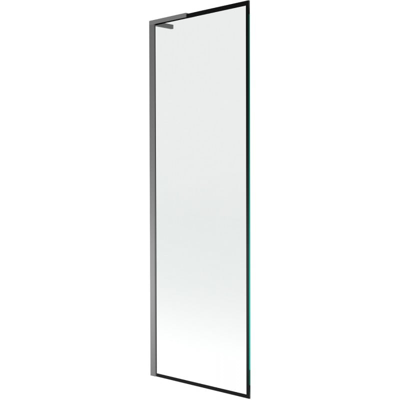 Mexen Next L Badewannenaufsatz 1-flügelig 60 x 150 cm, schwarzer Rahmen, Gun Metal - 895-060-000-03-70-95