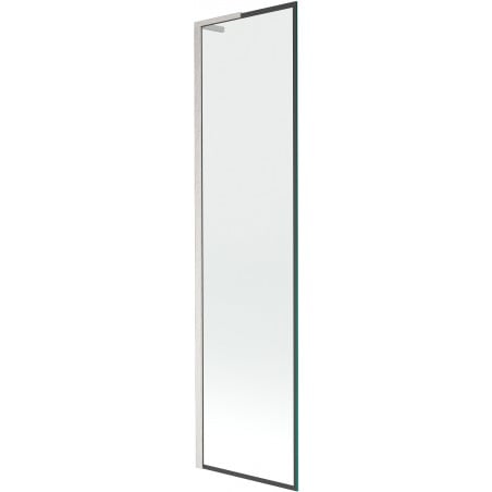 Mexen Next L Badewannen-Faltwand 1-flügelig 50 x 150 cm, schwarzer Rahmen, gebürsteter Nickel - 895-050-000-03-70-97
