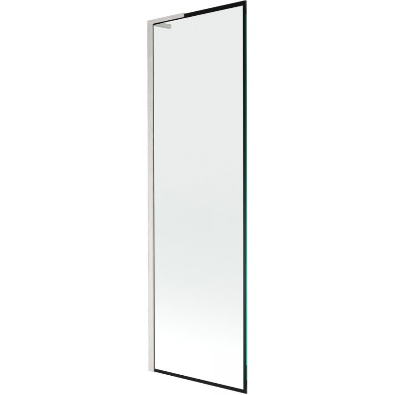 Mexen Next L Badewannenabtrennung 1-flügelig 60 x 150 cm, schwarzer Rahmen, gebürsteter Nickel - 895-060-000-03-70-97