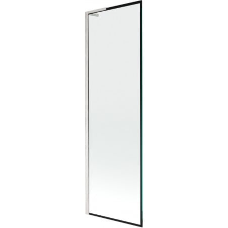 Mexen Next L Badewannenabtrennung 1-flügelig 60 x 150 cm, schwarzer Rahmen, gebürsteter Nickel - 895-060-000-03-70-97