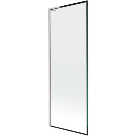 Mexen Next L Badewannenabtrennung 1-flügelig 70 x 150 cm, schwarzer Rahmen, gebürstetes Nickel - 895-070-000-03-70-97
