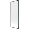 Mexen Next L Badewannenabtrennung 1-flügelig 70 x 150 cm, schwarzer Rahmen, gebürstetes Nickel - 895-070-000-03-70-97