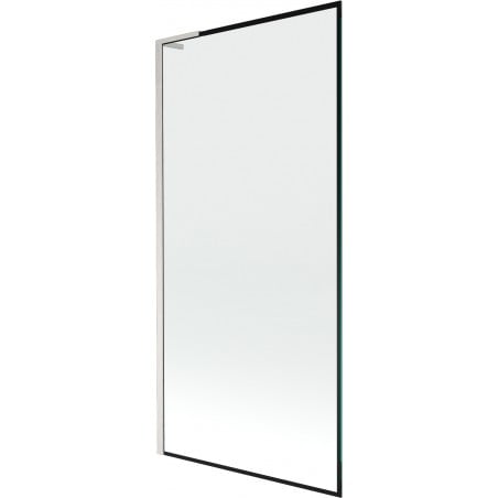 Mexen Next L Badewannenabtrennung 1-flügelig 90 x 150 cm, schwarzer Rahmen, gebürsteter Nickel - 895-090-000-03-70-97