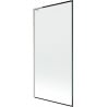 Mexen Next L Badewannenabtrennung 1-flügelig 90 x 150 cm, schwarzer Rahmen, gebürsteter Nickel - 895-090-000-03-70-97