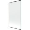 Mexen Next L Badewannenabtrennung 1-flügelig 100 x 150 cm, schwarzer Rahmen, gebürstetes Nickel - 895-100-000-03-70-97
