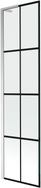 Mexen Next L Badewannenwand 1-flügelig 50 x 150 cm, schwarzes Gitter, Chrom - 895-050-000-03-77-01