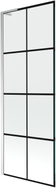 Mexen Next L Duschabtrennung, 1-flügelig 70 x 150 cm, schwarzes Gitter, Chrom - 895-070-000-03-77-01