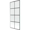 Mexen Next L Badewannen-Paravent 1-flügelig 80 x 150 cm, schwarzes Gitter, Chrom - 895-080-000-03-77-01